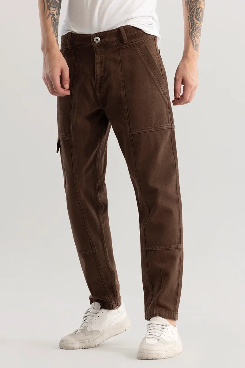 SNITCH Trendtwill Brown Relaxed Fit Jeans - Image 5
